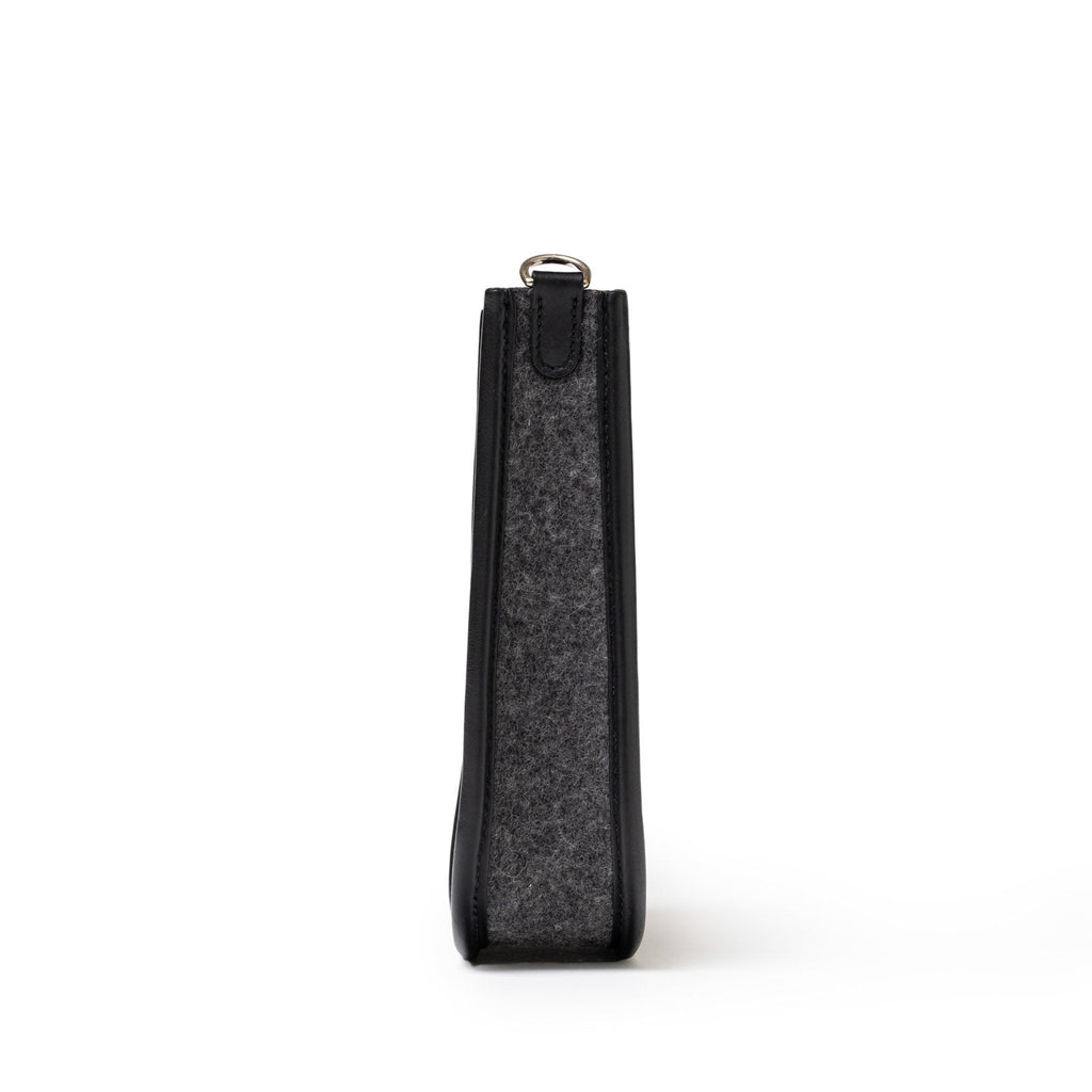 Hermès Mini Evelyne Gris Moyen/Black Feutre Palladium Hardware