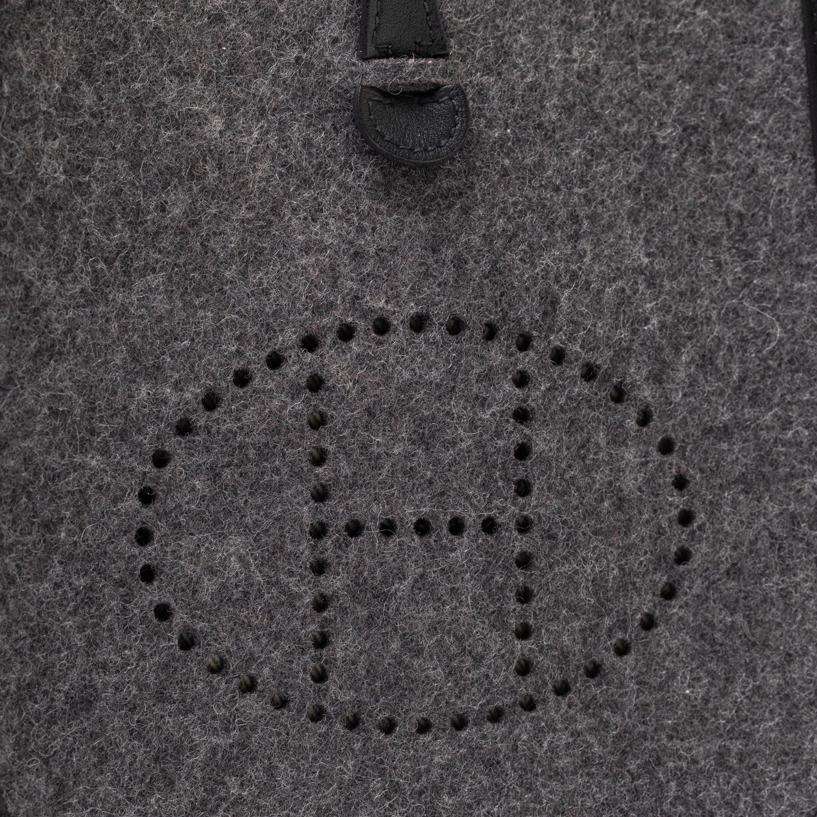 Hermès Mini Evelyne Gris Moyen/Black Feutre Palladium Hardware