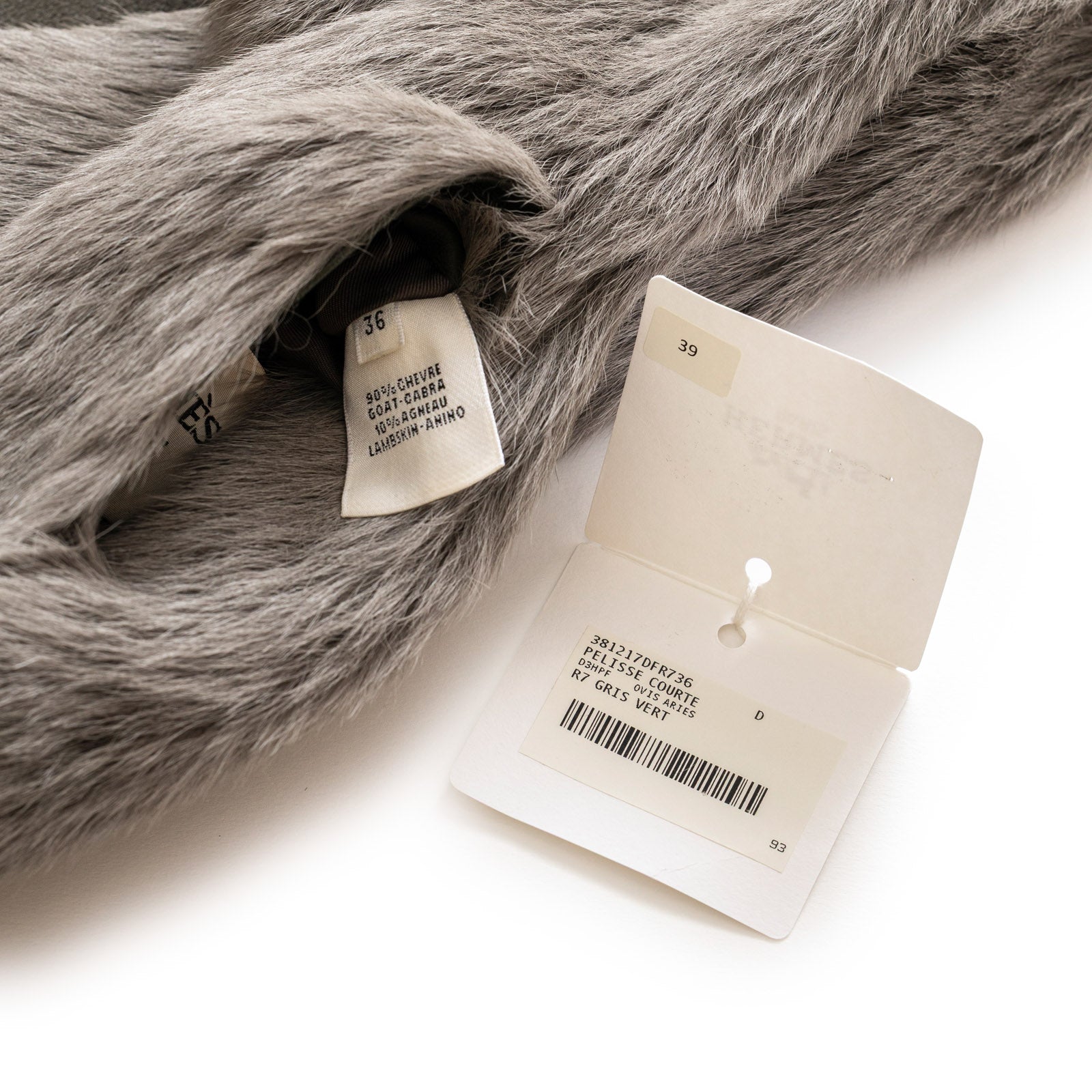 Hermès Pelisse Courte Fur Vest Gris Vert