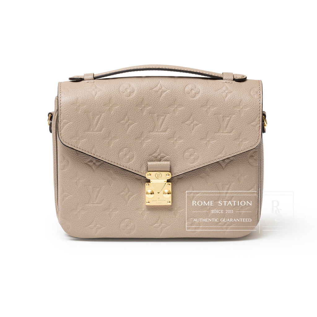 Louis Vuitton Pochette Métis Monogram Empreinte Turtledove Gold Hardware