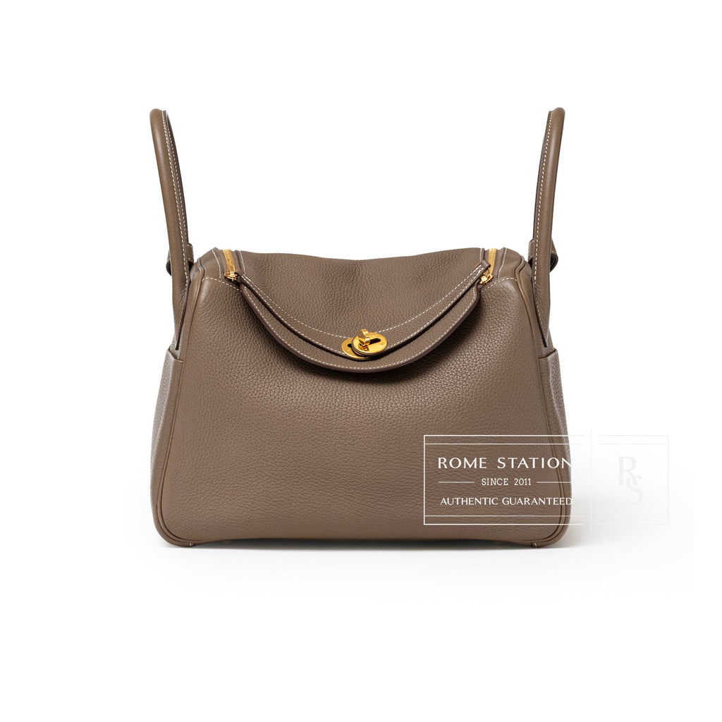 Hermès Lindy 30 Etoupe Clemence Gold Hardware