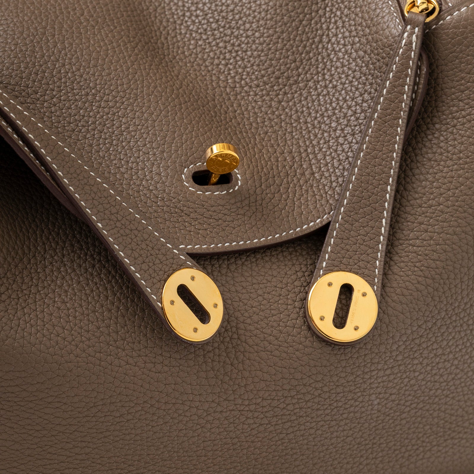 Hermès Lindy 30 Etoupe Clemence Gold Hardware