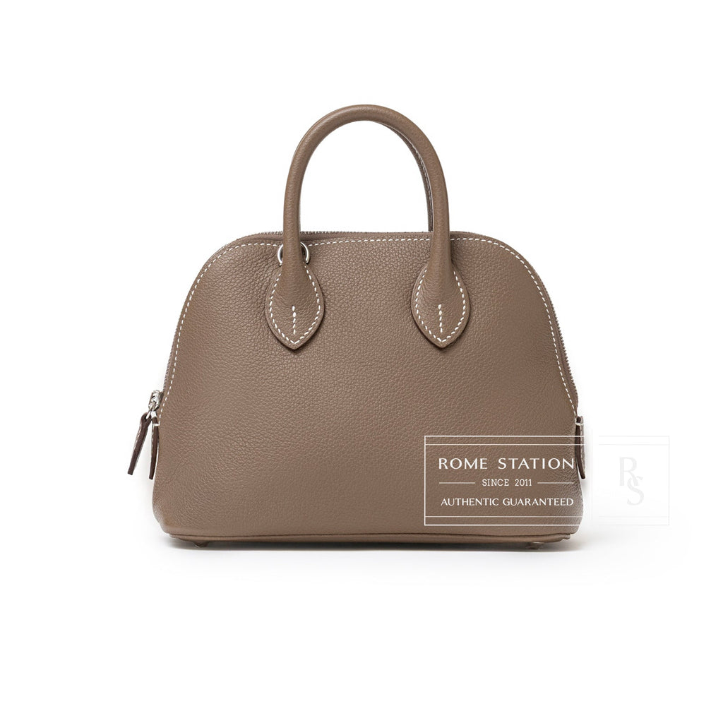 Hermès 1923 Bolide Mini Etoupe Evercolor Palladium Hardware