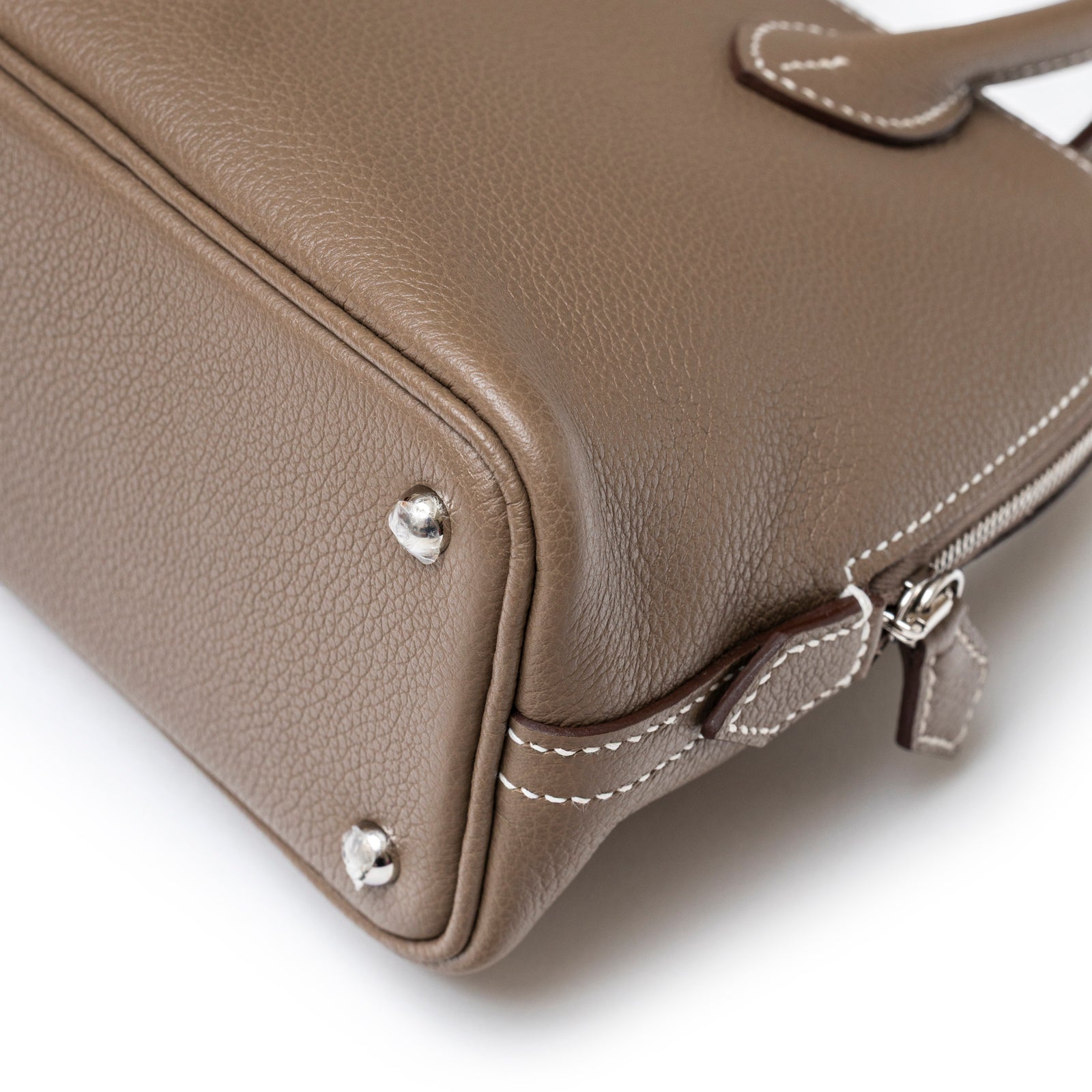 Hermès 1923 Bolide Mini Etoupe Evercolor Palladium Hardware