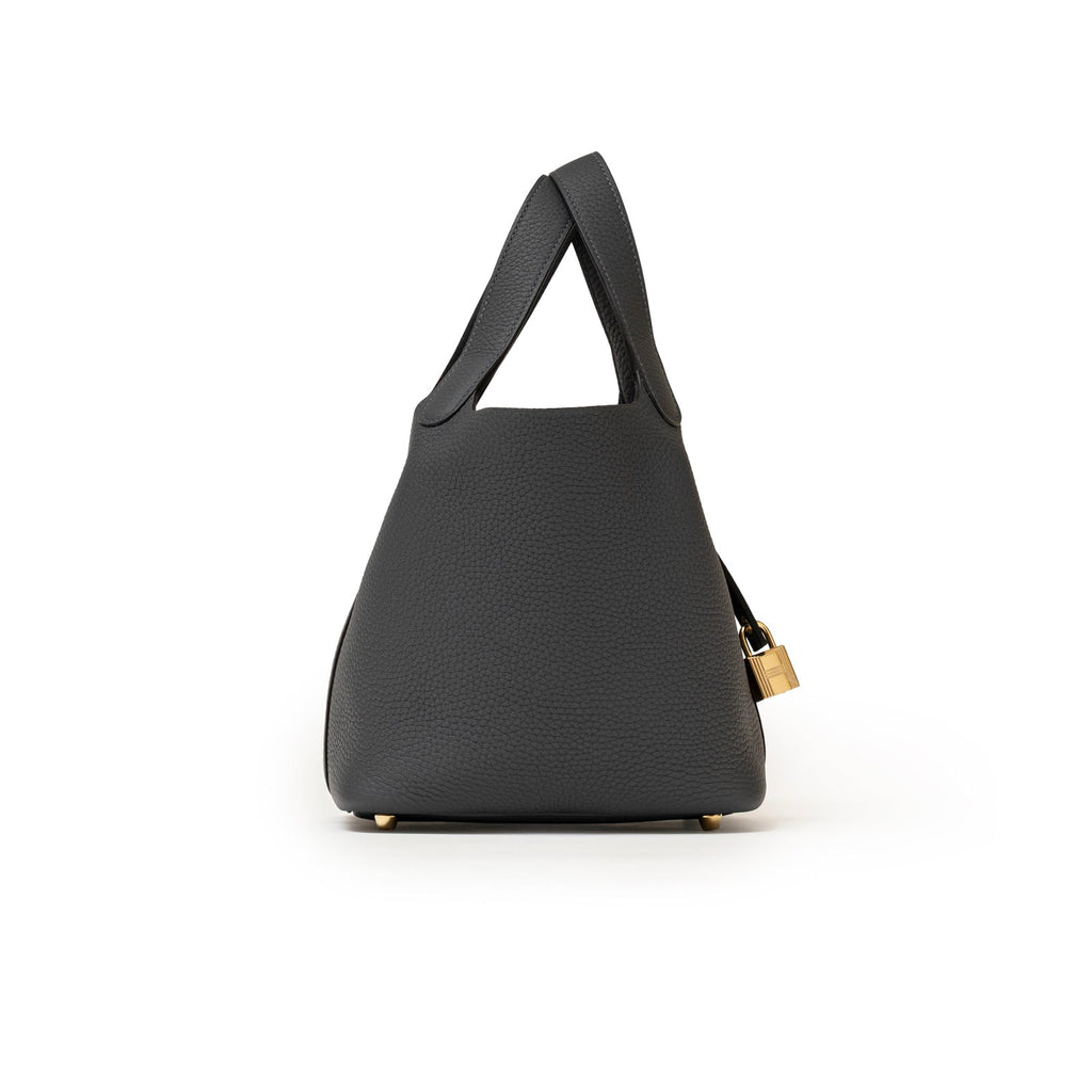 Hermès Picotin 18 Gris Misty Clemence Permabrass Hardware