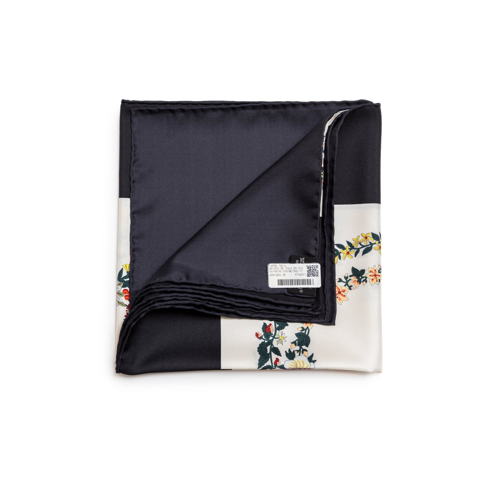 Hermès Brides de Gala en Fleurs Scarf 90 Su/Black/Ivory/Multi