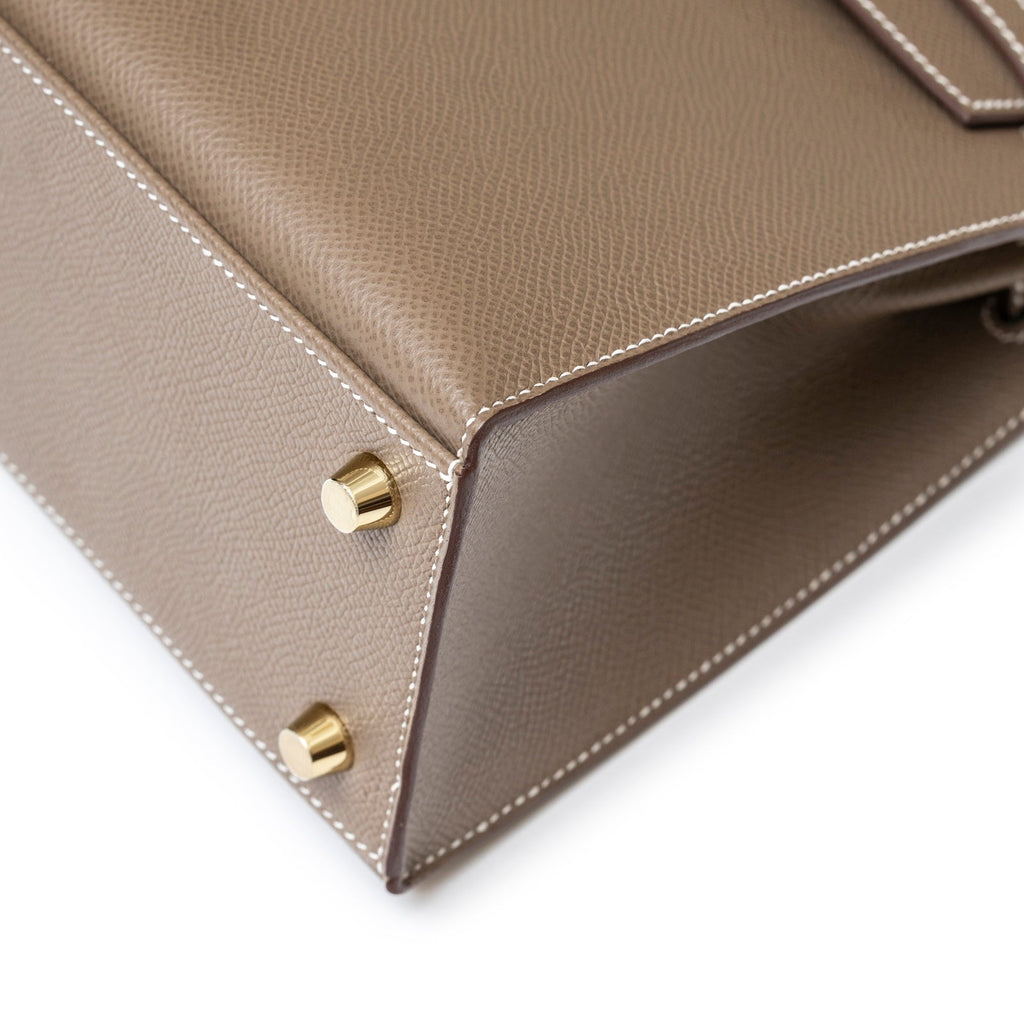 Hermès Kelly 25 Sellier Etoupe Epsom Gold Hardware
