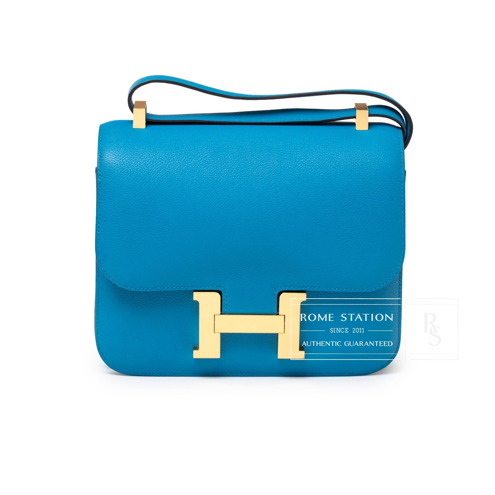 Hermès Constance 24 Blue Zanzibar Evercolor Gold Hardware