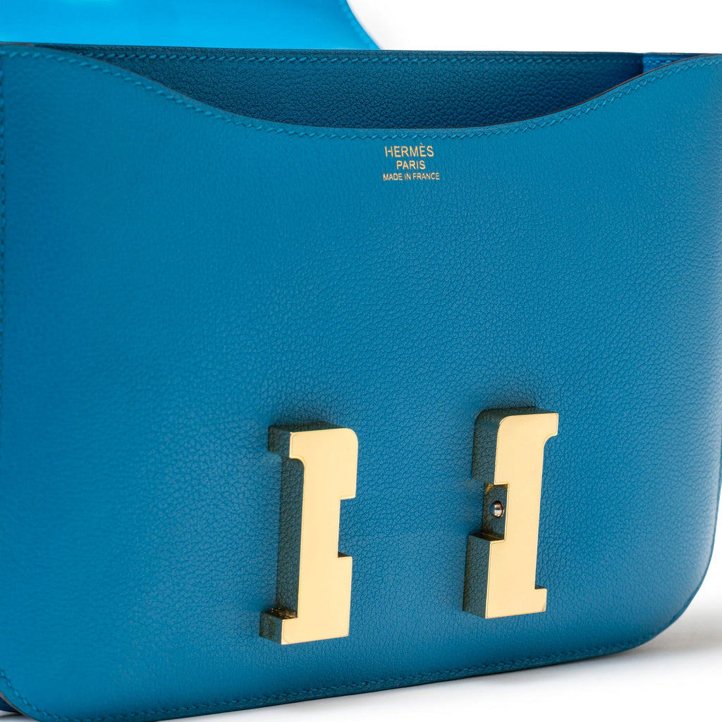 Hermès Constance 24 Blue Zanzibar Evercolor Gold Hardware