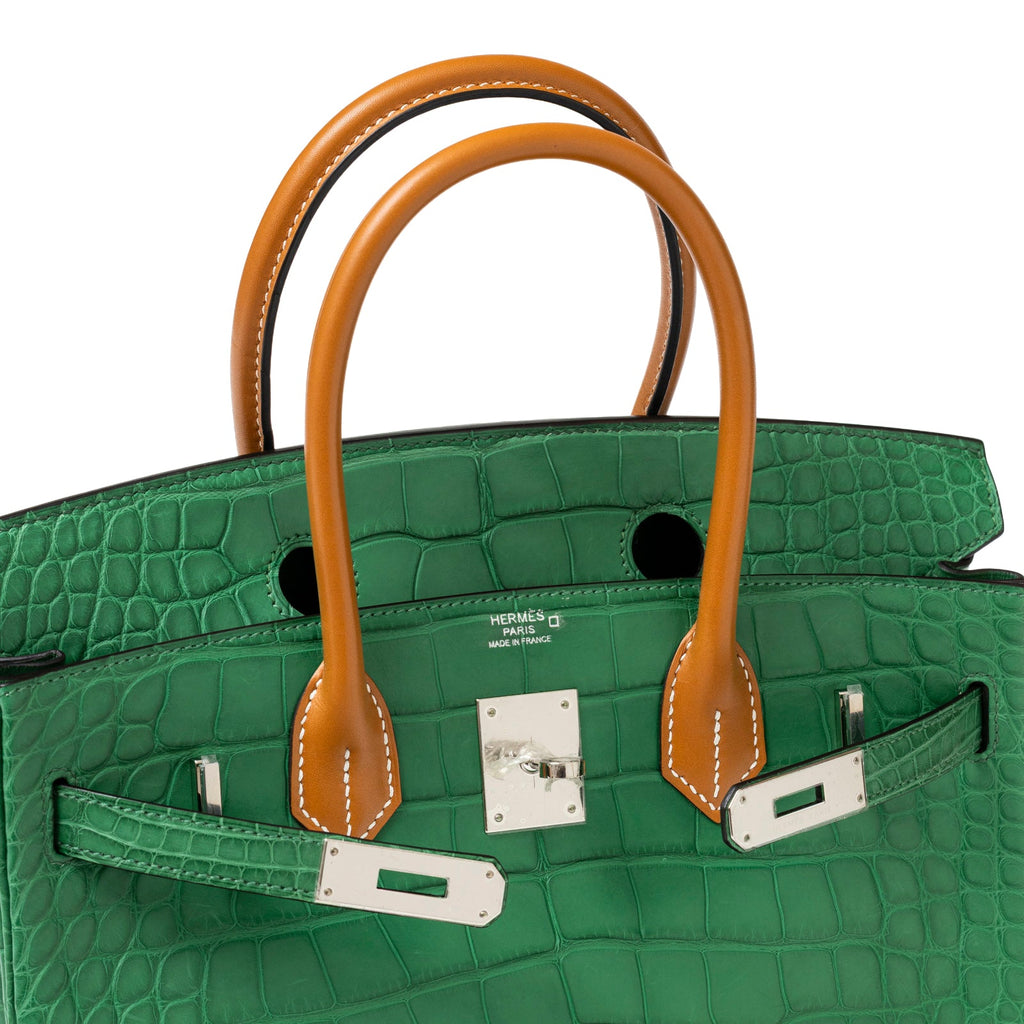 Hermès Birkin 30 Touch Cactus/Naturel-Sable Matte Alligator Palladium Hardware