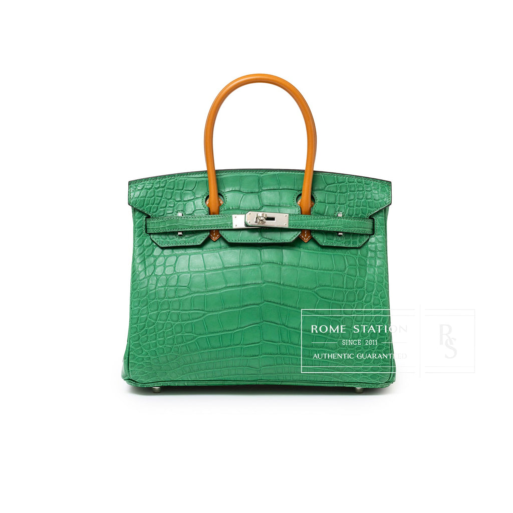 Hermès Birkin 30 Touch Cactus/Naturel-Sable Matte Alligator Palladium Hardware