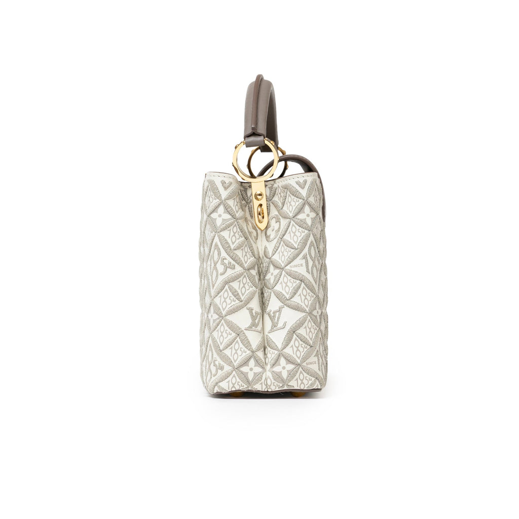 Louis Vuitton Since 1854 Embroidered Capucines BB Ecru/Taupe Calf Gold Hardware