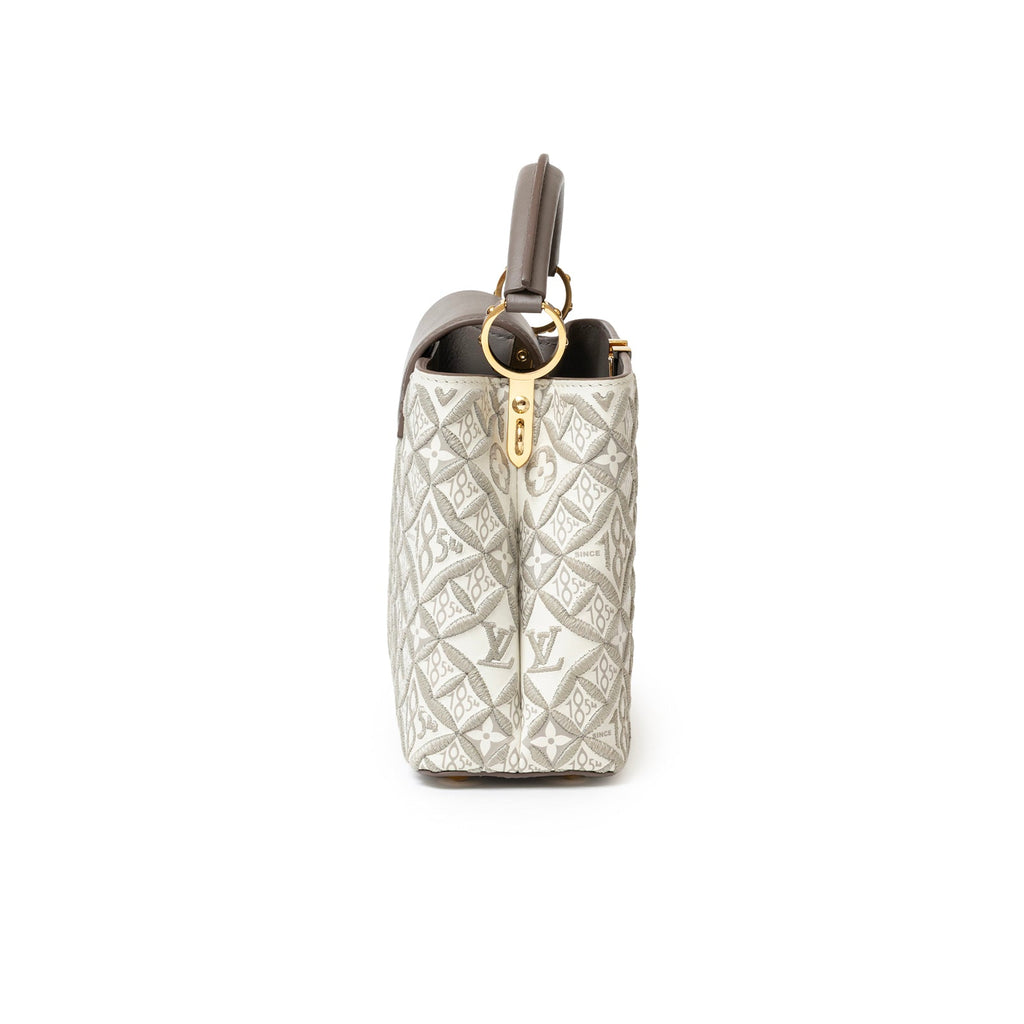 Louis Vuitton Since 1854 Embroidered Capucines BB Ecru/Taupe Calf Gold Hardware