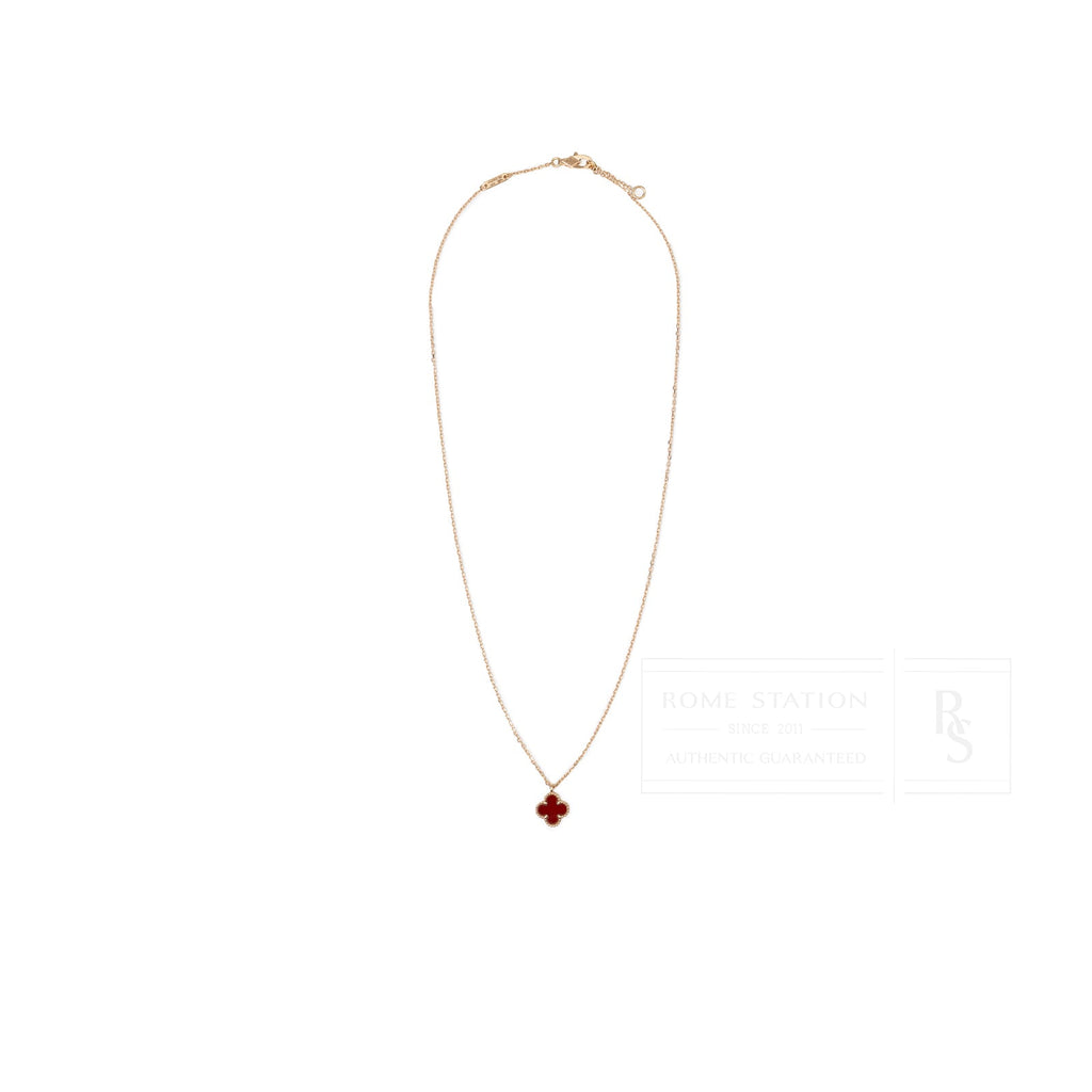 Van Cleef & Arpels Sweet Alhambra Pendant 18K Rose Gold/Carnelian