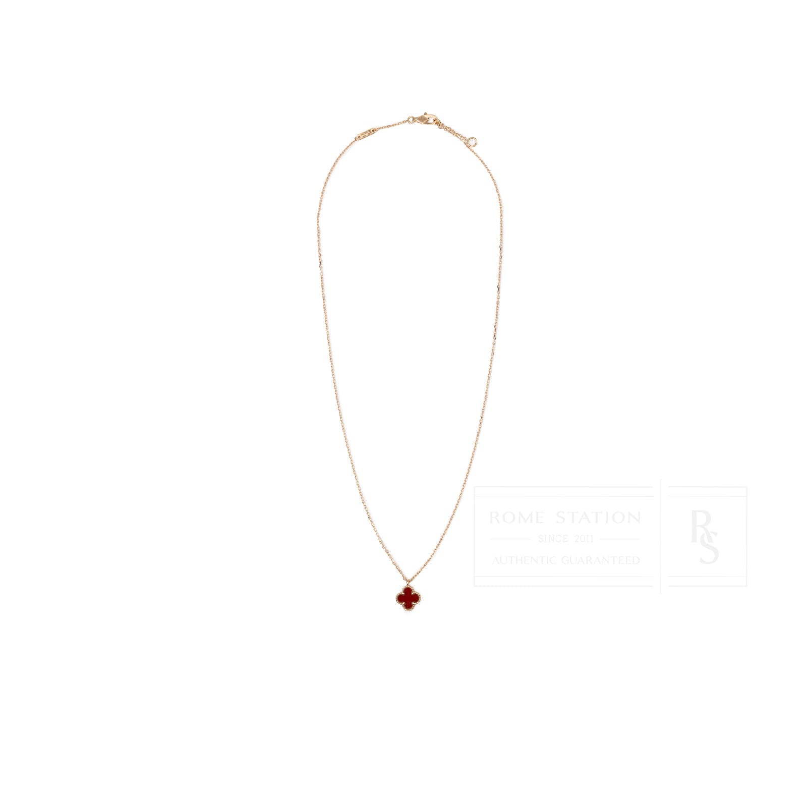 Van Cleef & Arpels Sweet Alhambra Pendant 18K Rose Gold/Carnelian