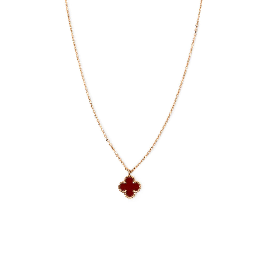 Van Cleef & Arpels Sweet Alhambra Pendant 18K Rose Gold/Carnelian