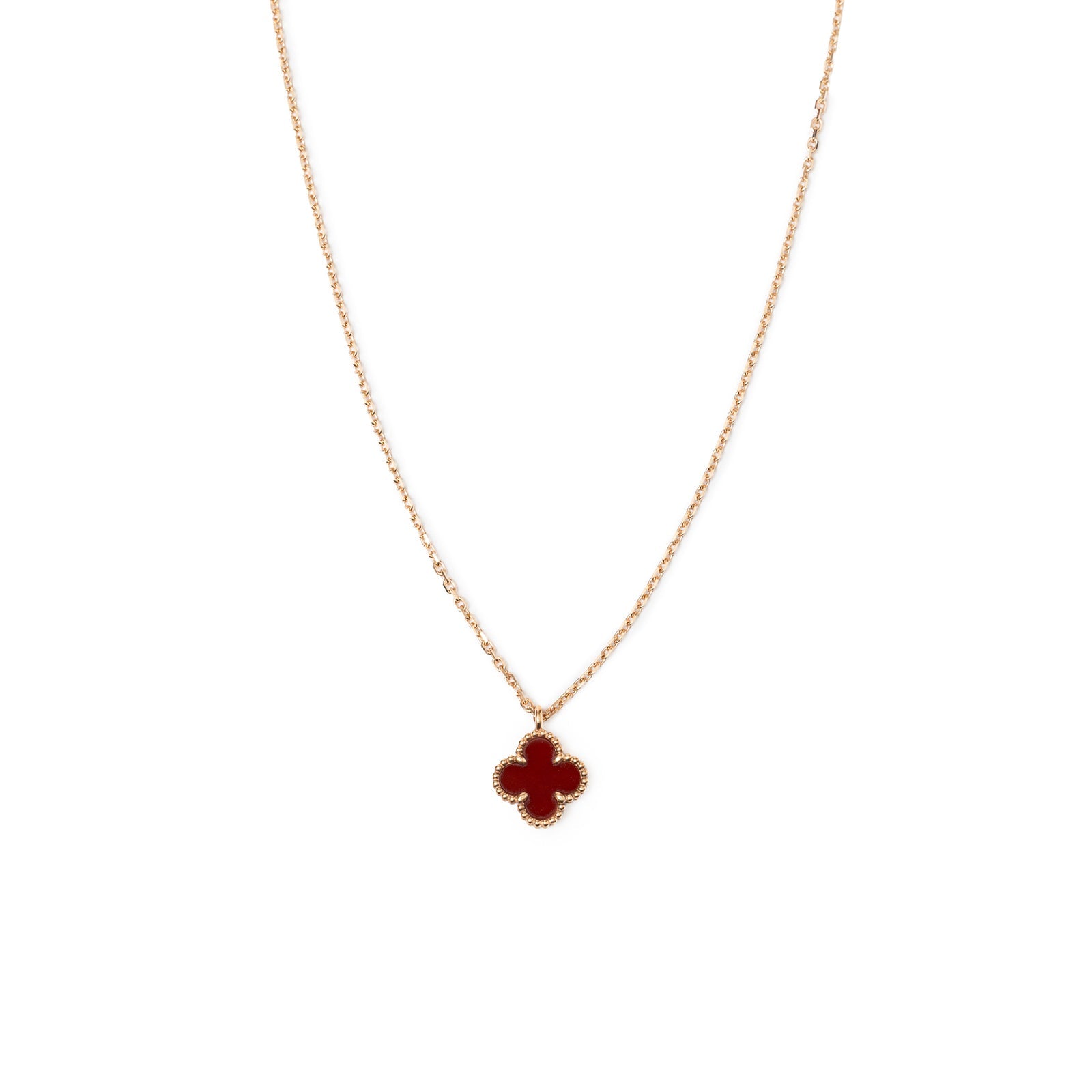 Van Cleef & Arpels Sweet Alhambra Pendant 18K Rose Gold/Carnelian
