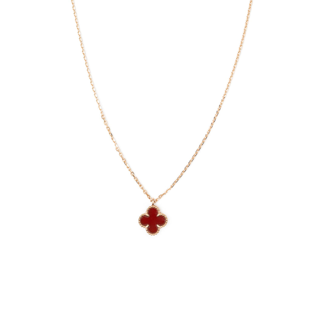 Van Cleef & Arpels Sweet Alhambra Pendant 18K Rose Gold/Carnelian
