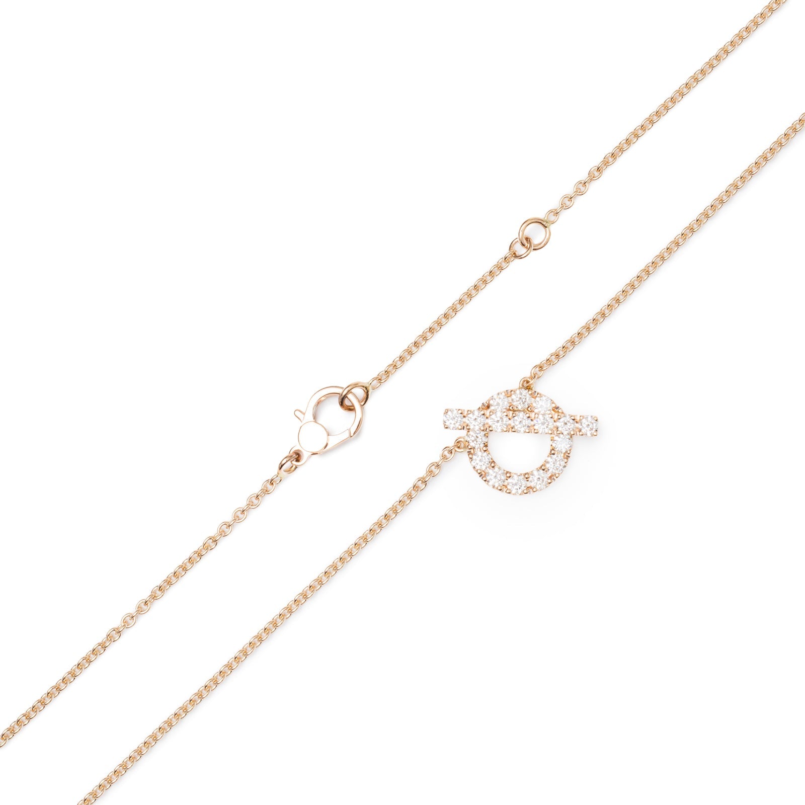 Hermès Finesse Pendant Diamonds and 18k Rose Gold