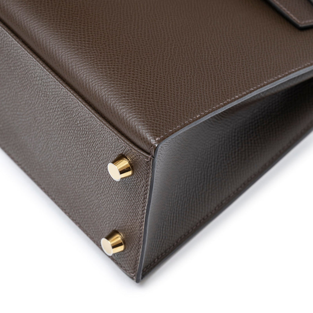 Hermès Kelly 25 Sellier Ecore Epsom Gold Hardware