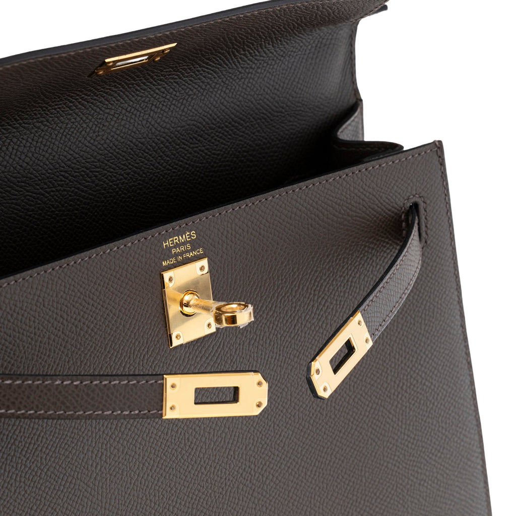 Hermès Kelly 25 Sellier Ecore Epsom Gold Hardware