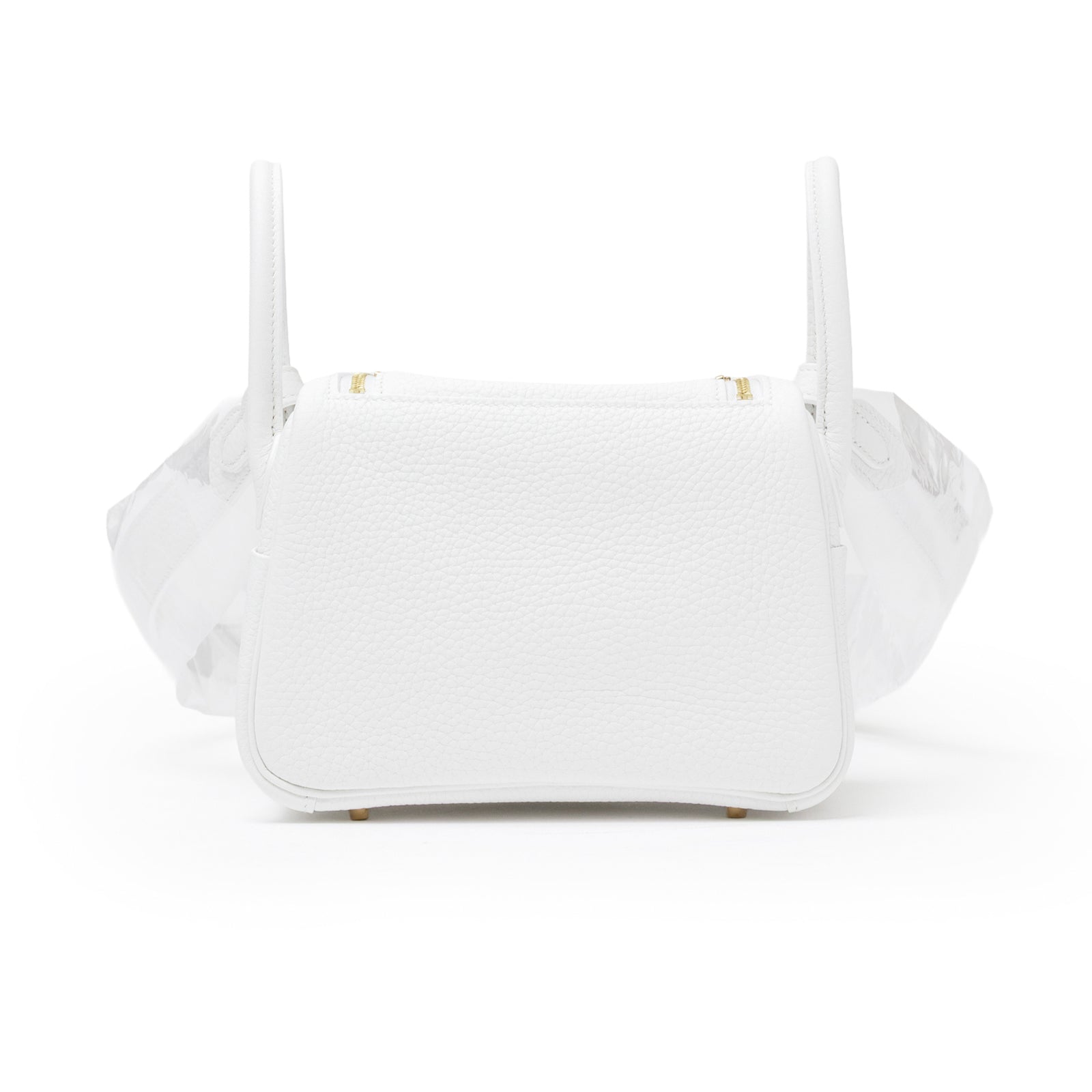 Hermès Mini Lindy II New White Clemence Gold Hardware