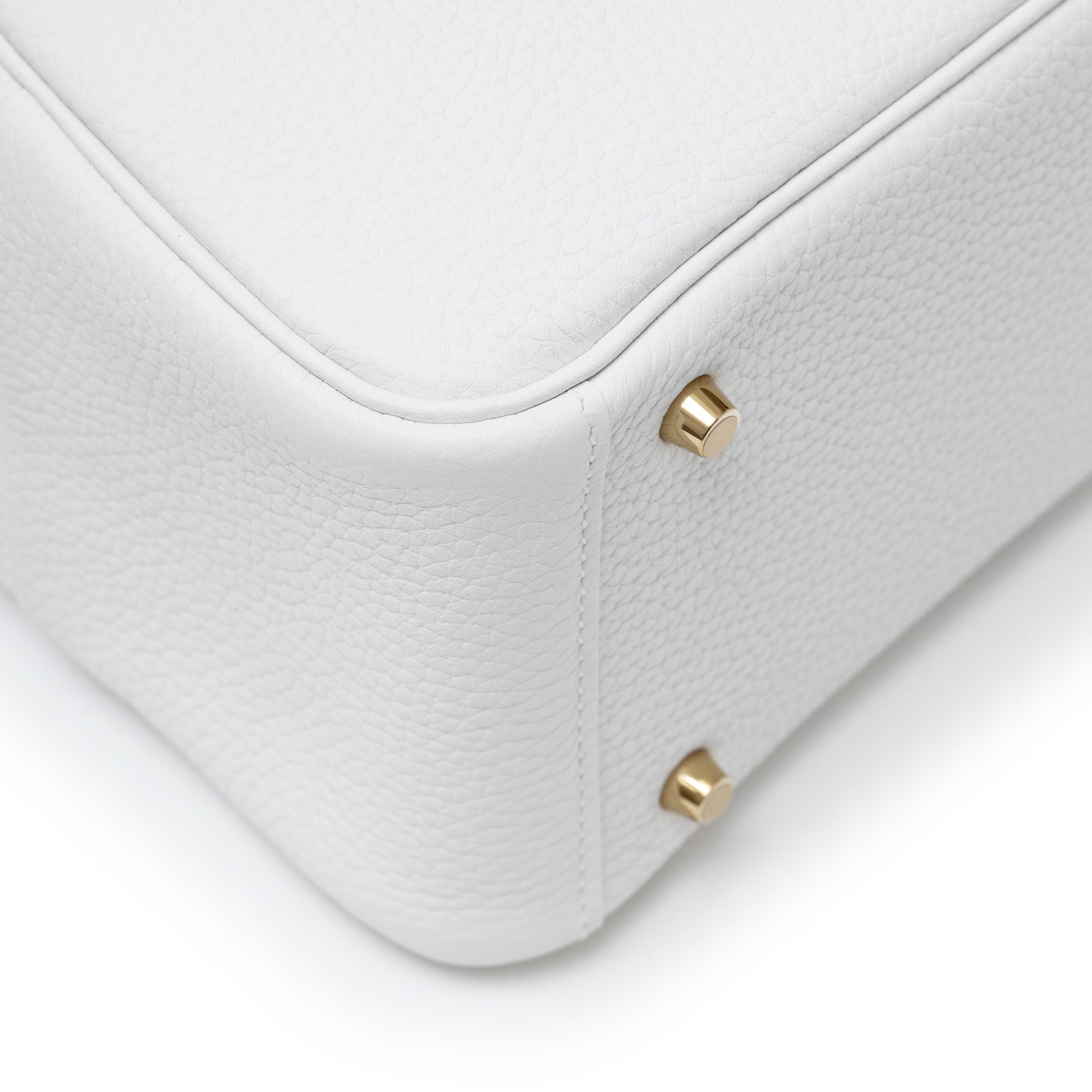 Hermès Mini Lindy II New White Clemence Gold Hardware