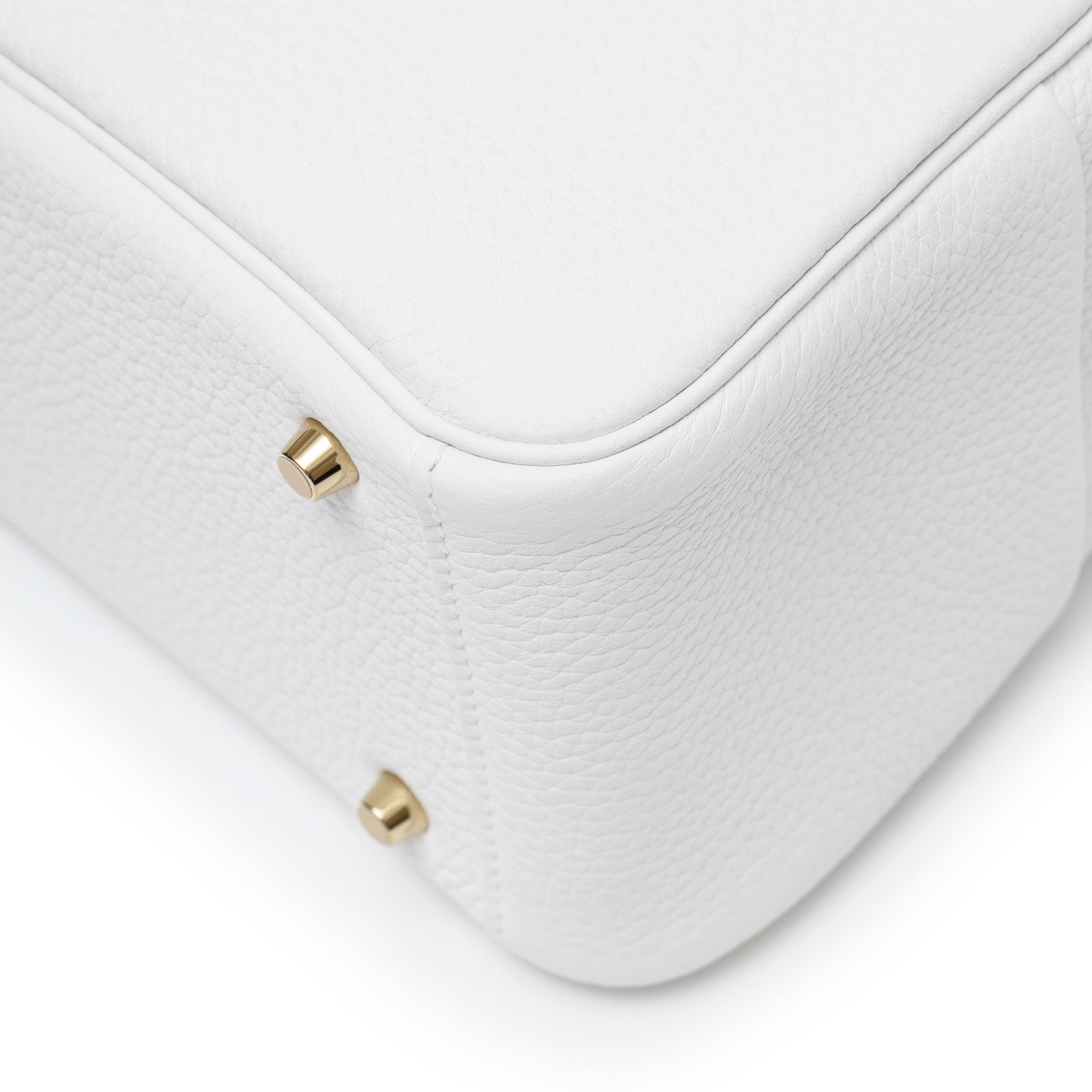 Hermès Mini Lindy II New White Clemence Gold Hardware