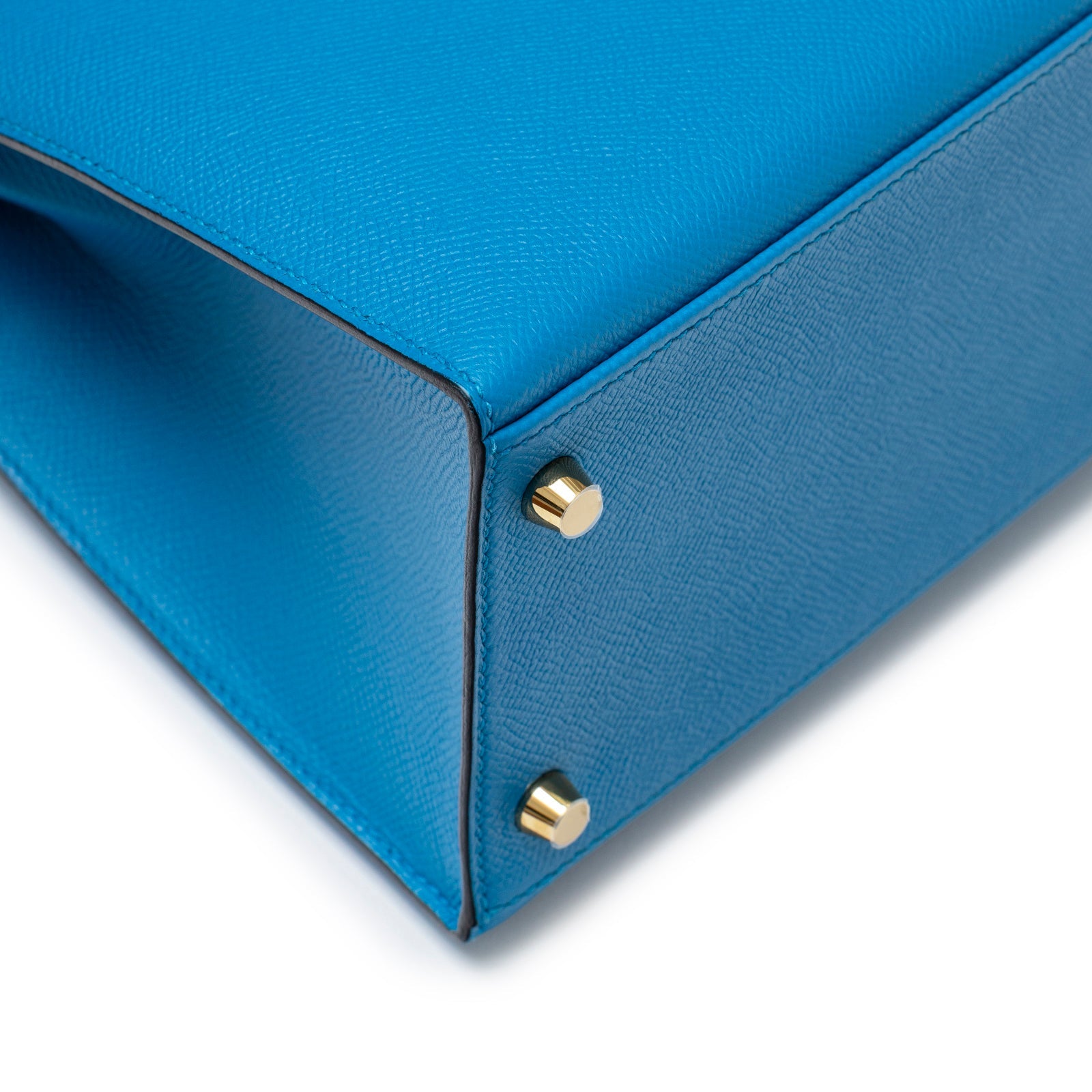 Hermès Kelly Sellier 28 Blue Zanzibar Epsom Gold Hardware