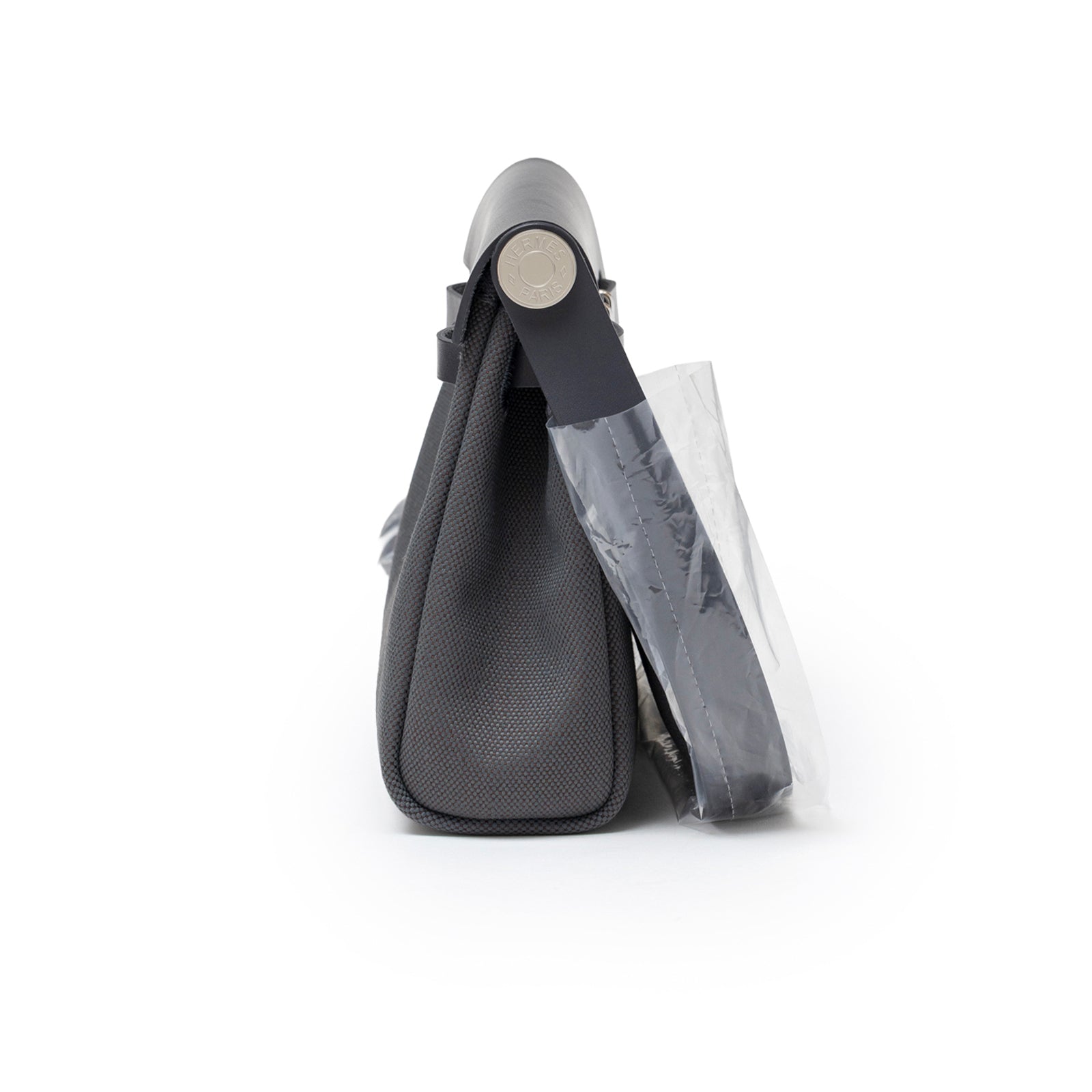 Hermès Mini Herbag Zip 20 Ardoise Toile and Vache Hunter Palladium Hardware