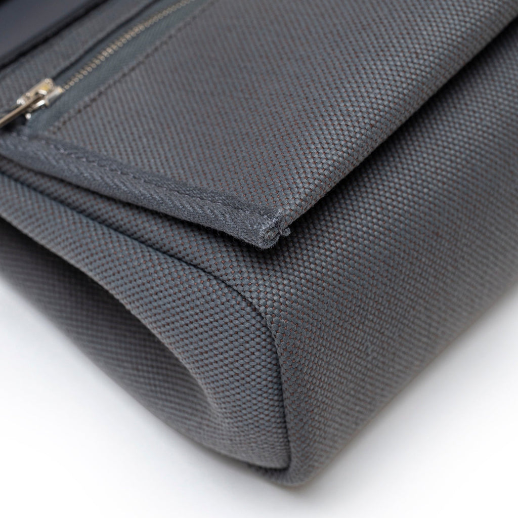 Hermès Mini Herbag Zip 20 Ardoise Toile and Vache Hunter Palladium Hardware