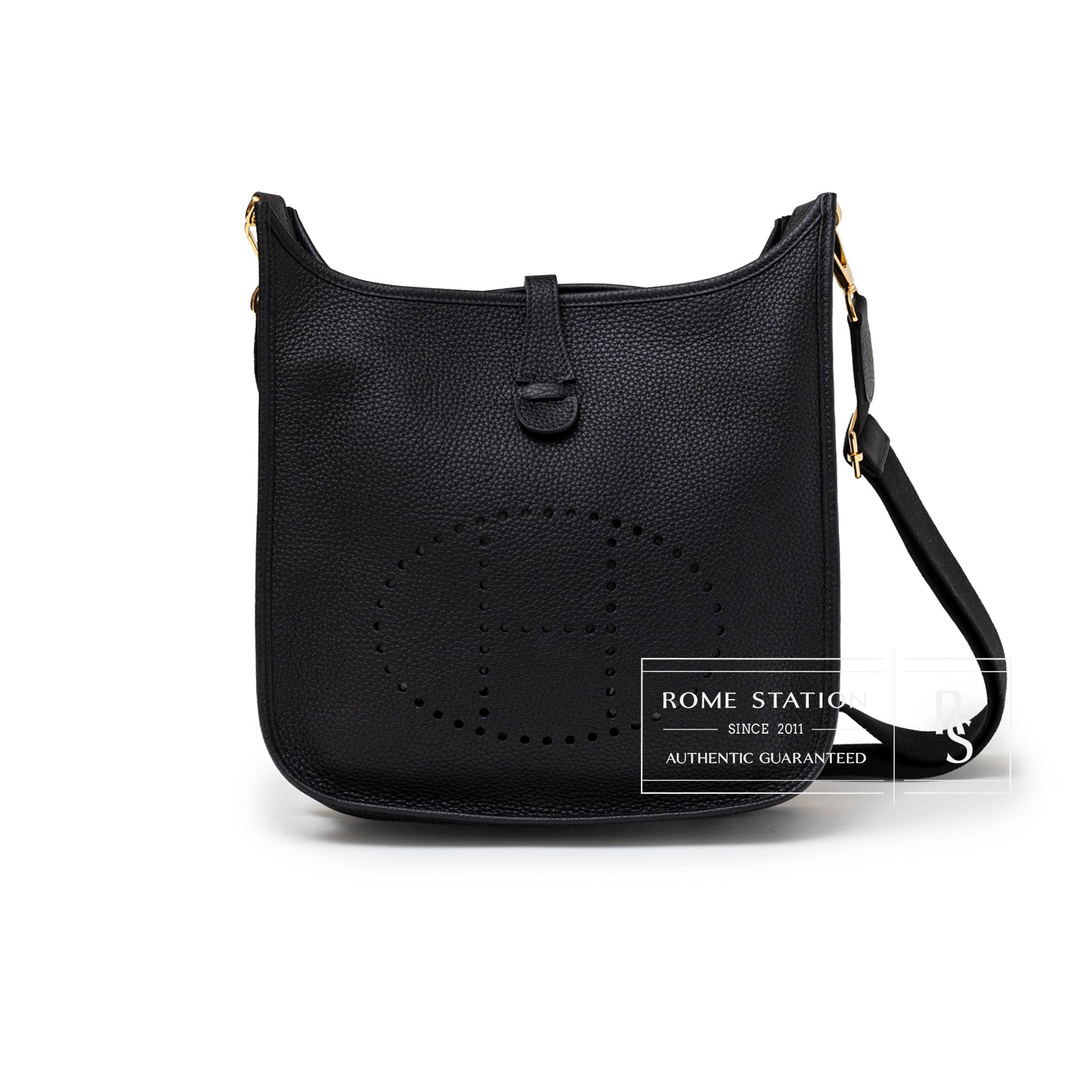 Hermès Evelyne PM 29 Black Clemence Gold Hardware