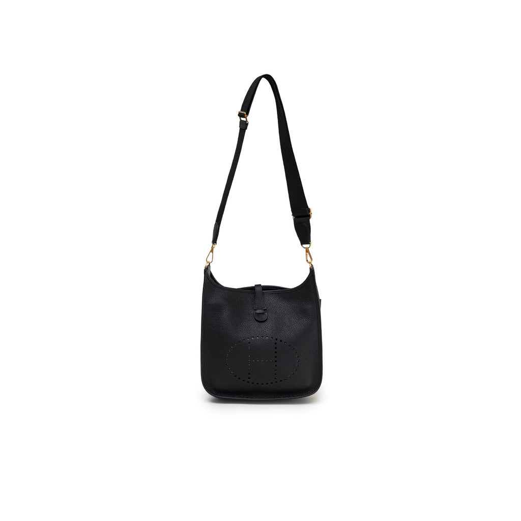 Hermès Evelyne PM 29 Black Clemence Gold Hardware