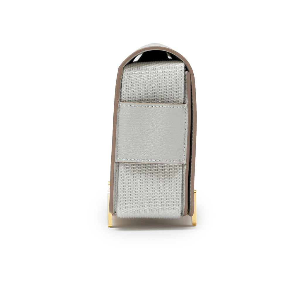 Hermès Geta Gris Perle Chevre Mysore Gold Hardware