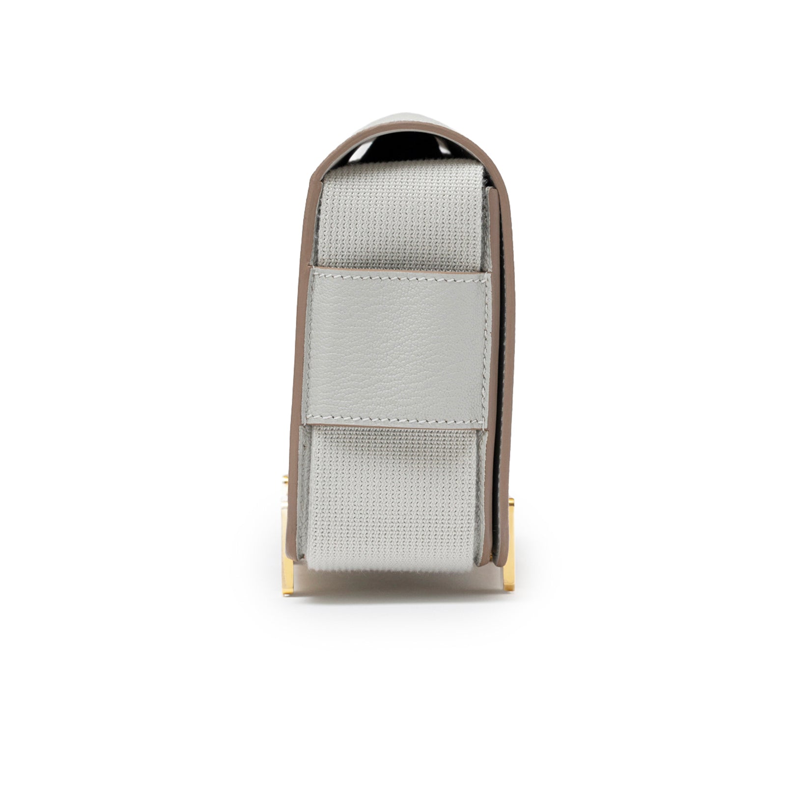Hermès Geta Gris Perle Chevre Mysore Gold Hardware