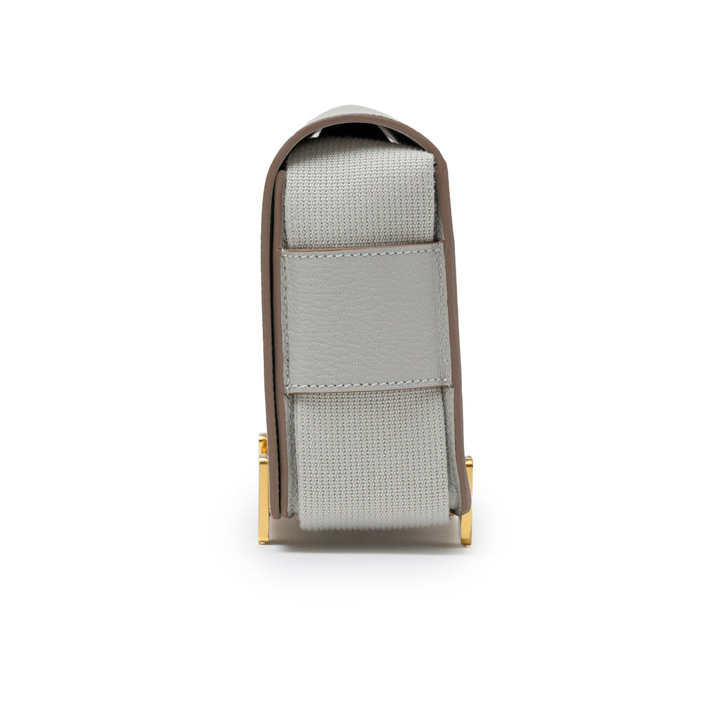 Hermès Geta Gris Perle Chevre Mysore Gold Hardware