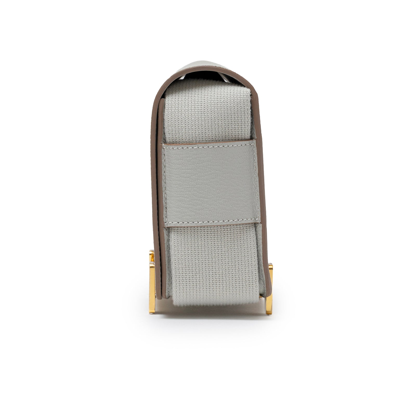 Hermès Geta Gris Perle Chevre Mysore Gold Hardware
