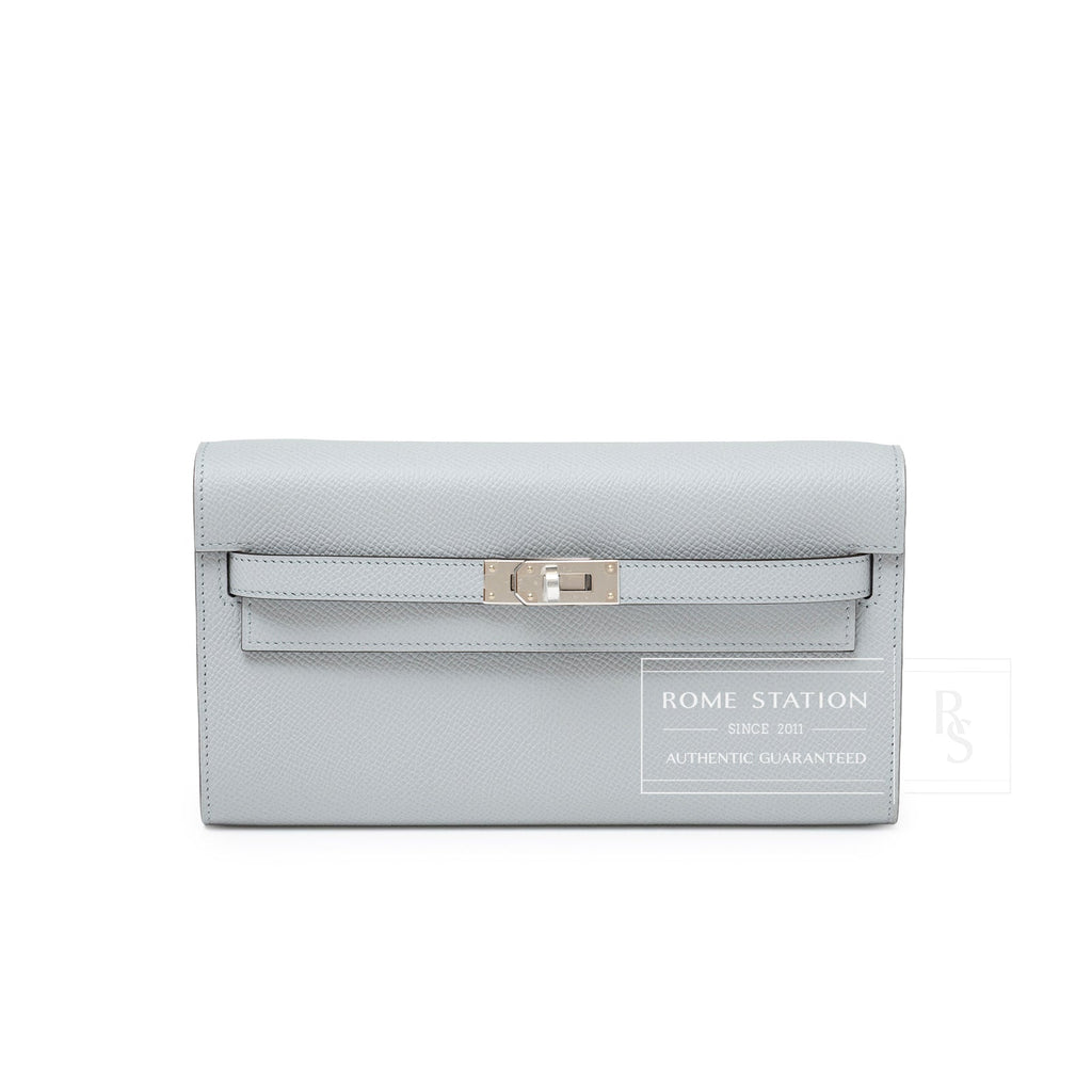 Hermès Kelly To Go Wallet Blue Glacier Epsom Palladium Hardware
