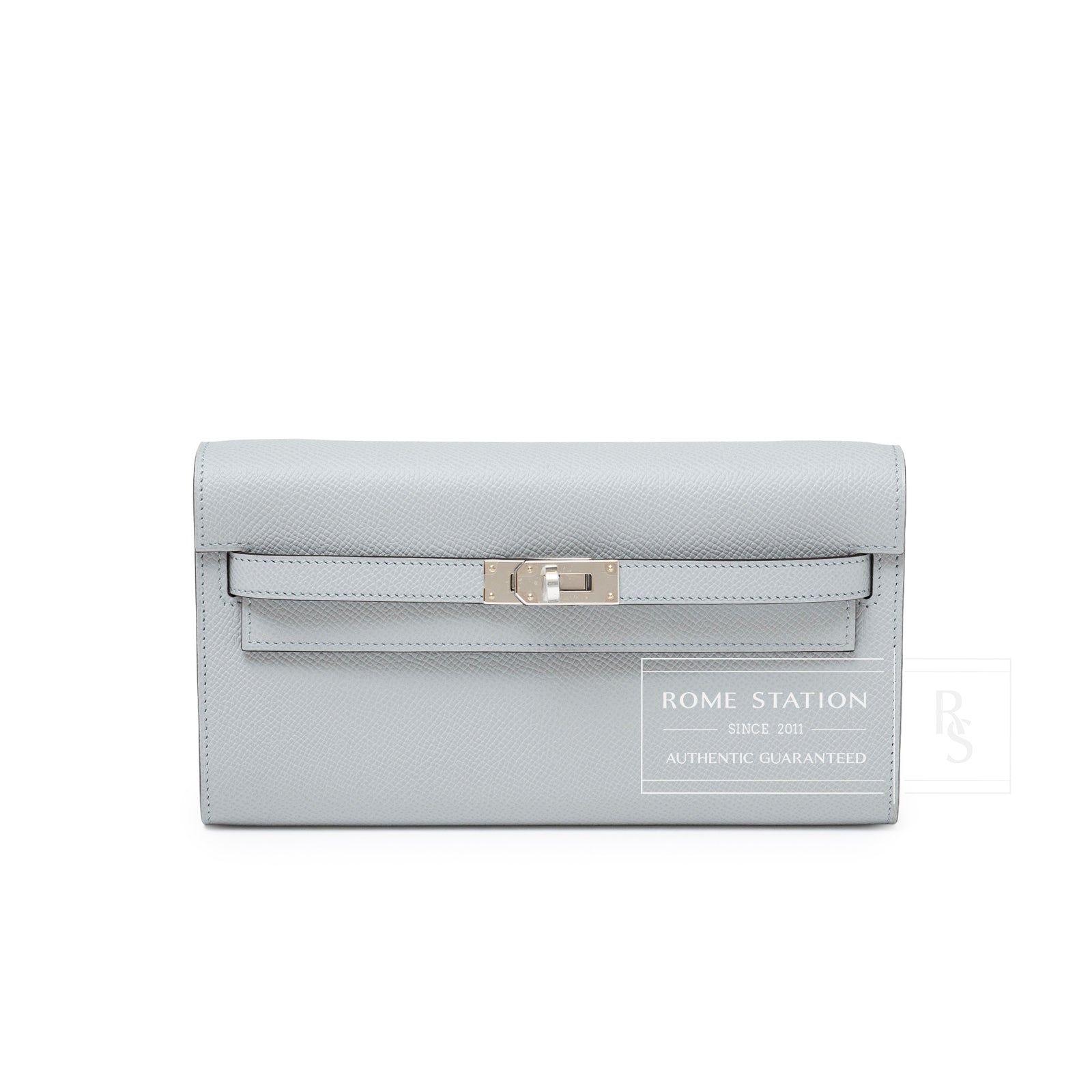 Hermès Kelly To Go Wallet Blue Glacier Epsom Palladium Hardware