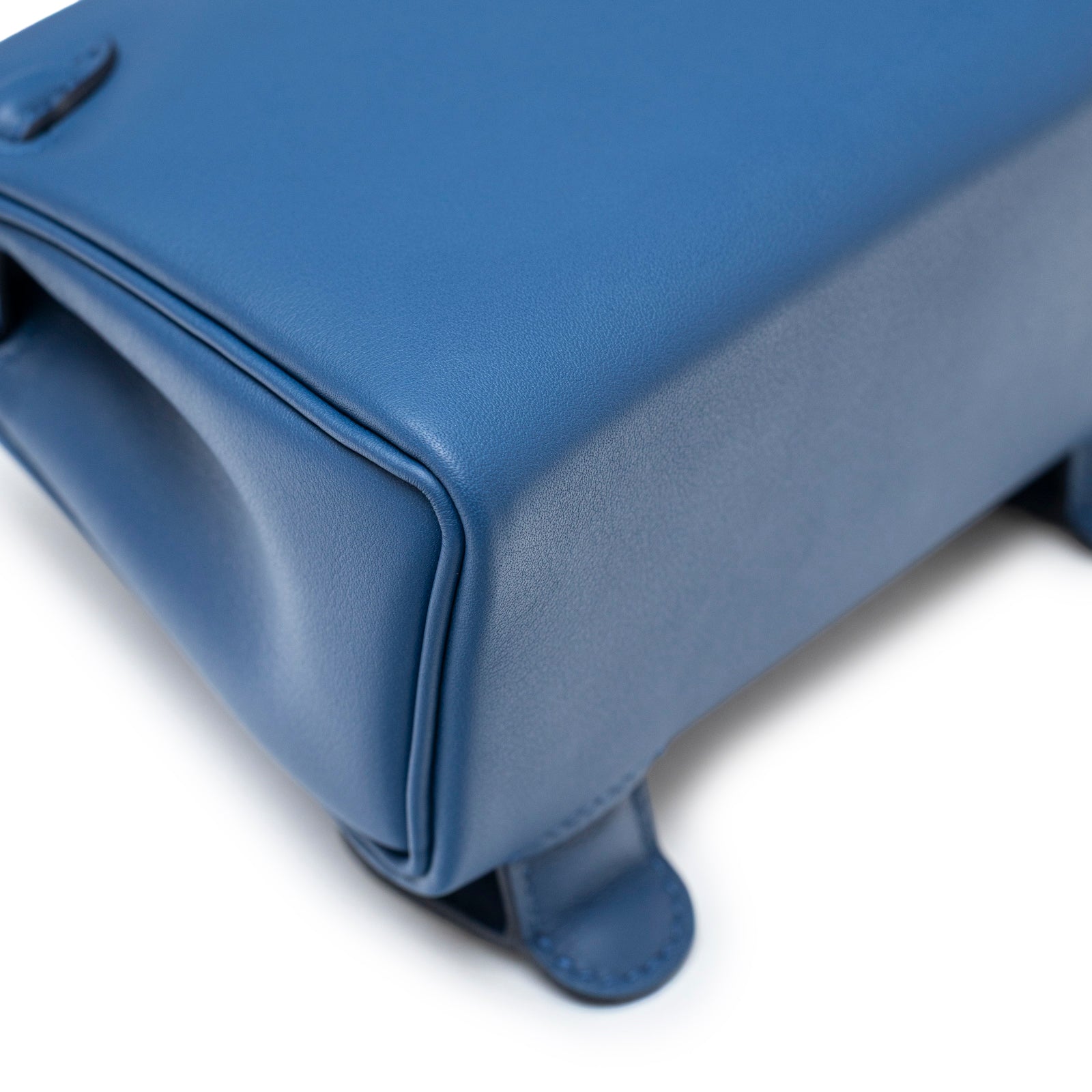 Hermès Quelle Idolle Kelly Doll Blue Tie and Caban Swift Palladium Hardware
