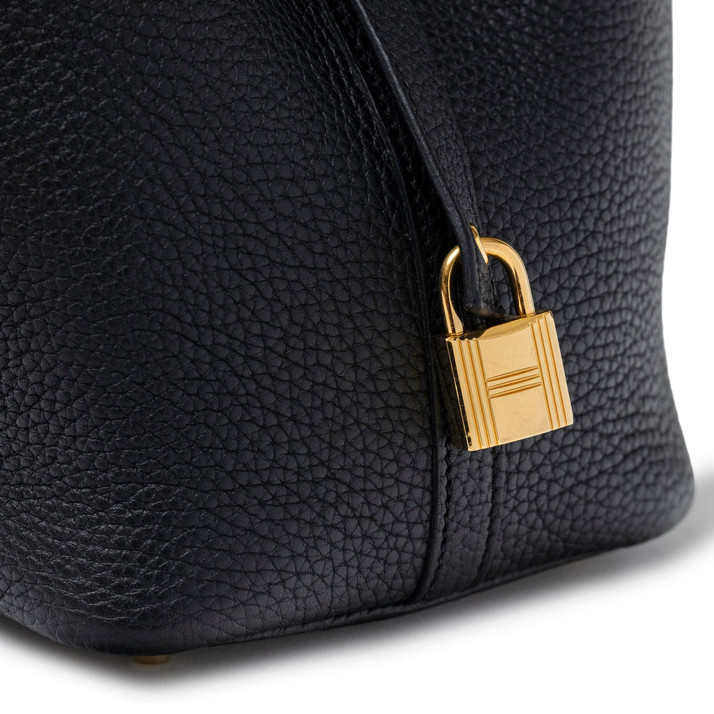 Hermès Picotin 18 Black Clemence Gold Hardware