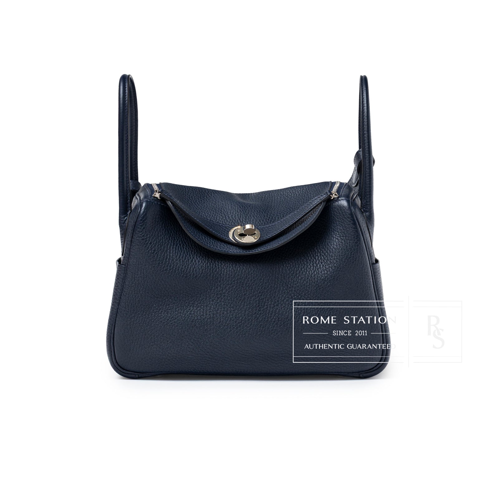Hermès Lindy 26 Blue Nuit Clemence Palladium Hardware