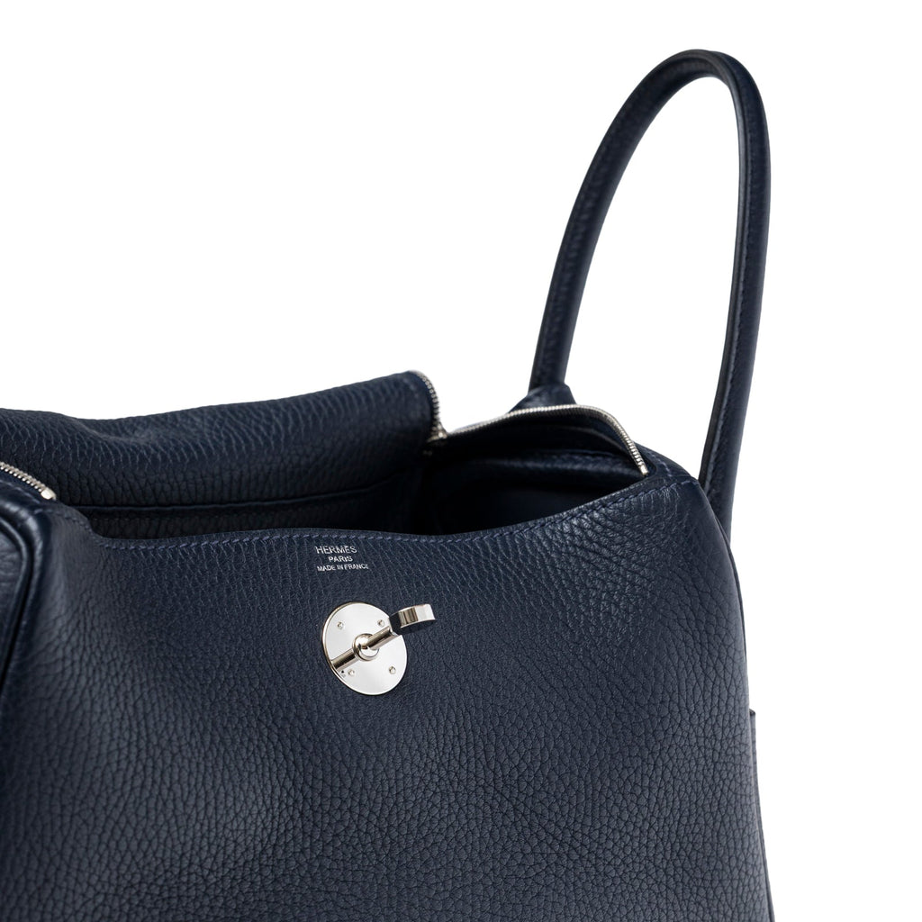 Hermès Lindy 26 Blue Nuit Clemence Palladium Hardware