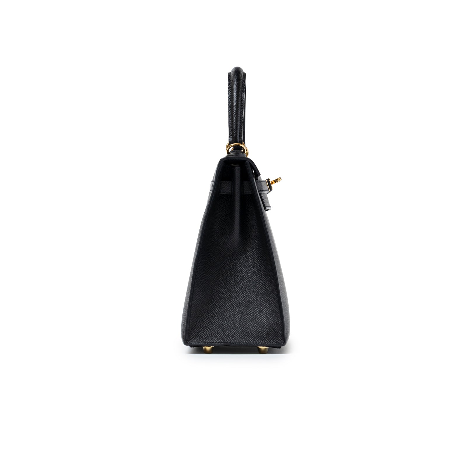 Hermès Kelly Sellier 25 Black Epsom Gold Hardware