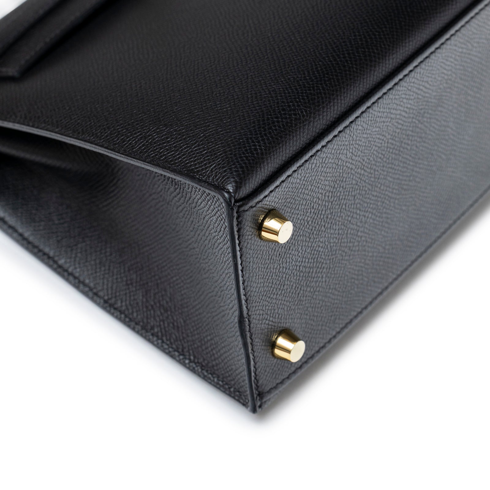 Hermès Kelly Sellier 25 Black Epsom Gold Hardware