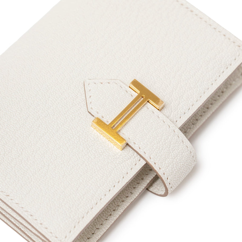 Hermès Mini Bearn Wallet Beton Chevre Mysore Gold Hardware