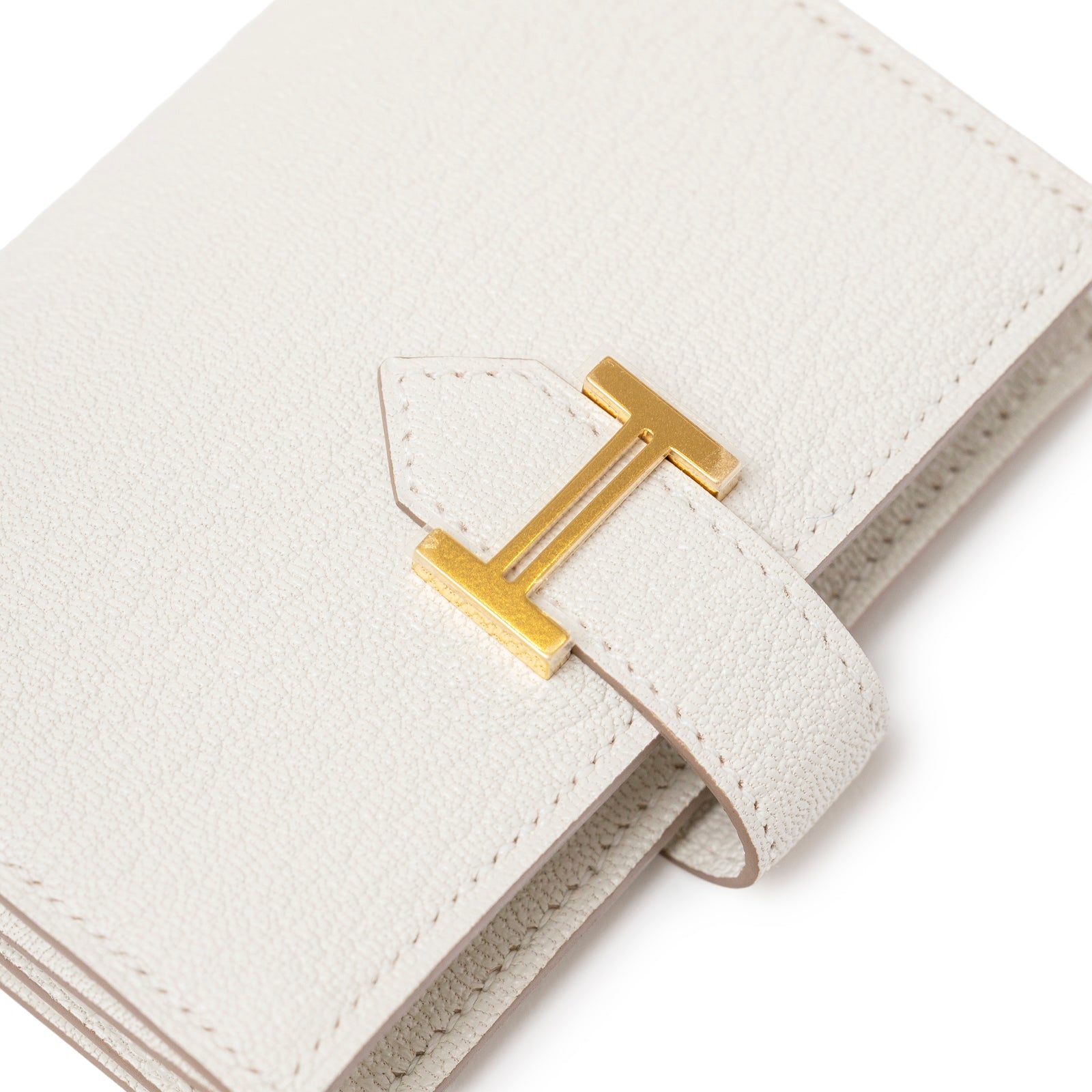 Hermès Mini Bearn Wallet Beton Chevre Mysore Gold Hardware