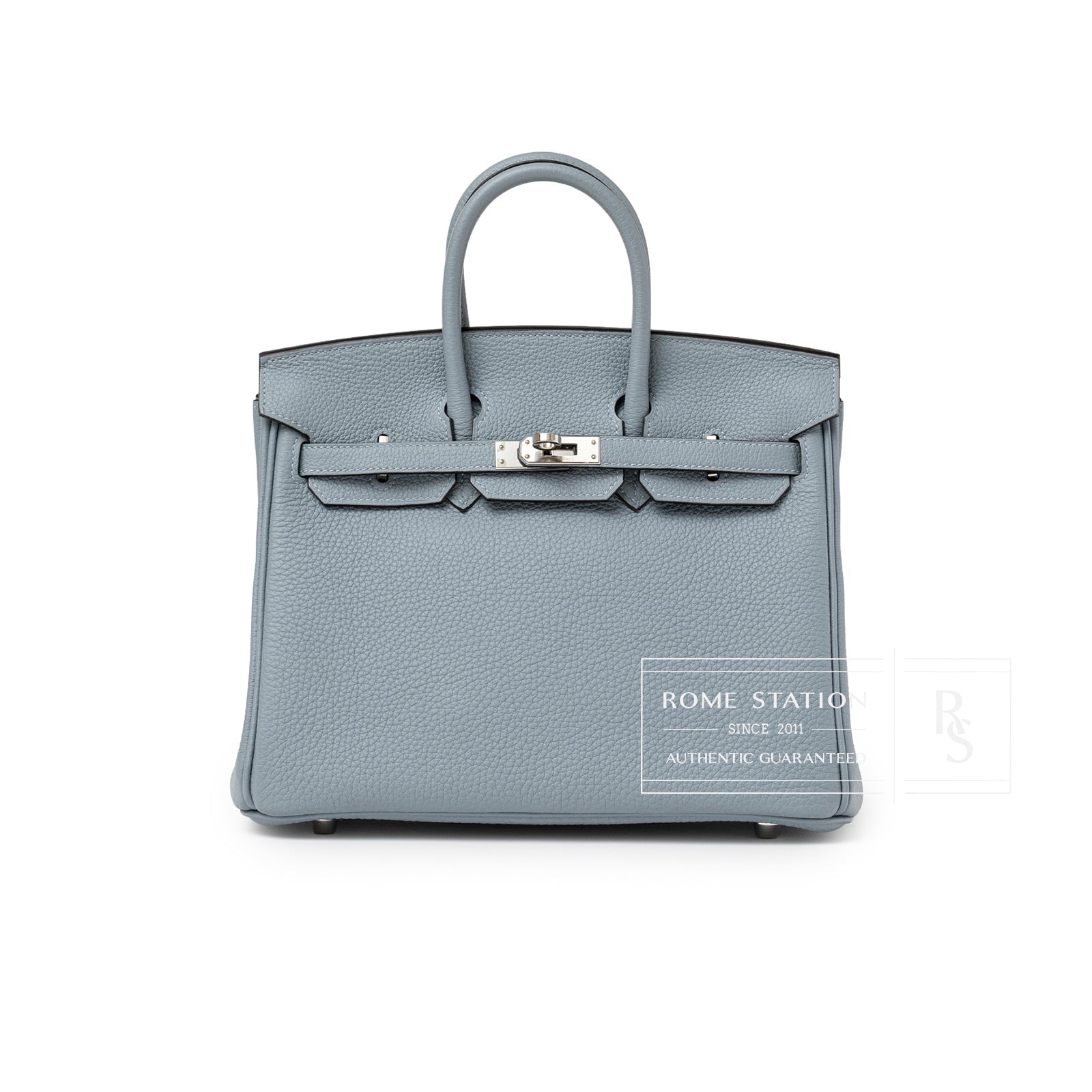 Hermès Birkin 25 Blue Lin Verso Beige De Weimar Togo Palladium Hardware