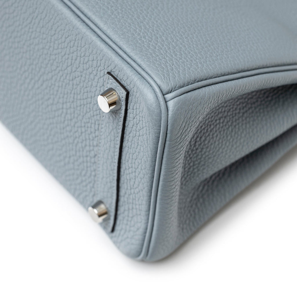 Hermès Birkin 25 Blue Lin Verso Beige De Weimar Togo Palladium Hardware