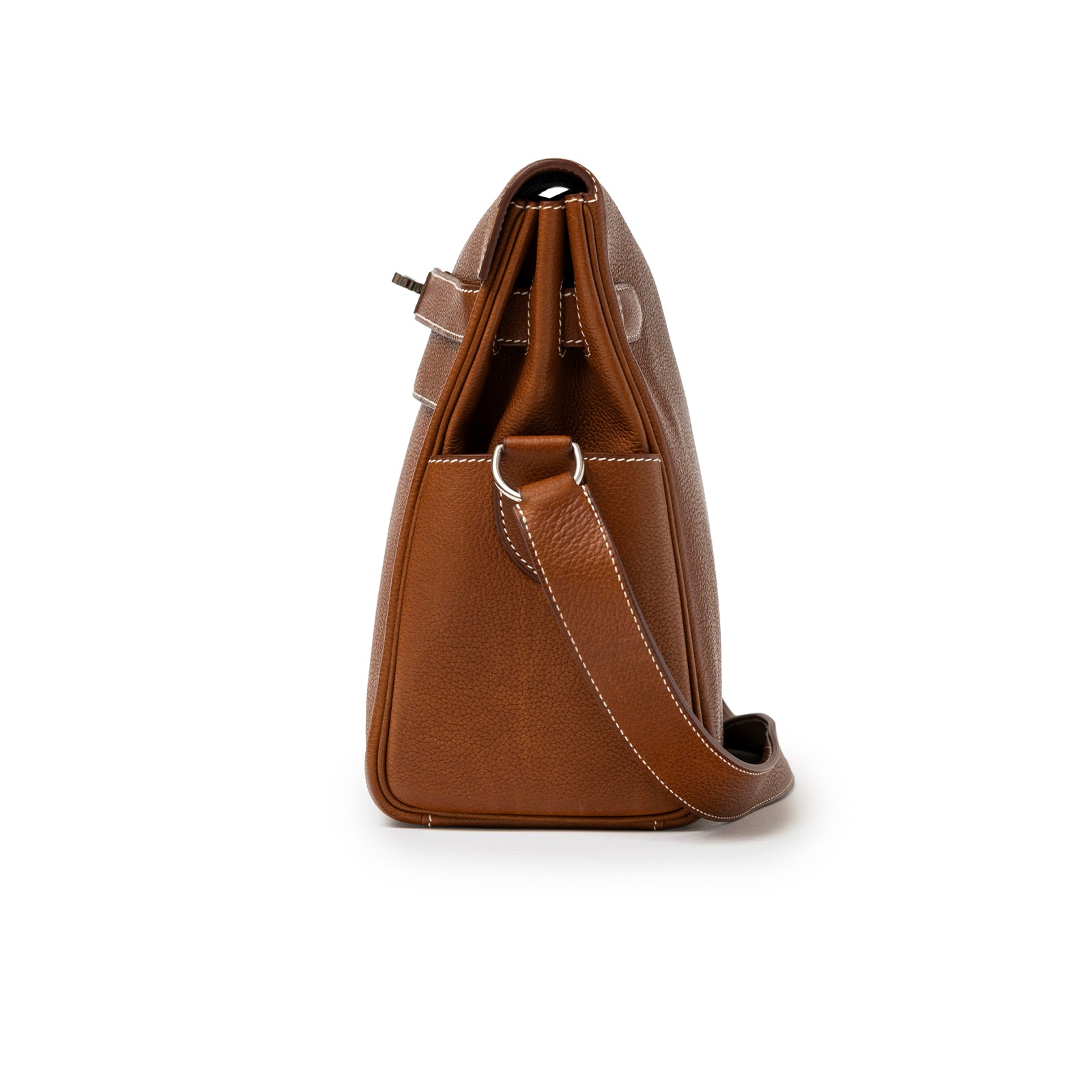 Hermès Kelly Messenger GM Fauve Barenia Faubourg Palladium Hardware